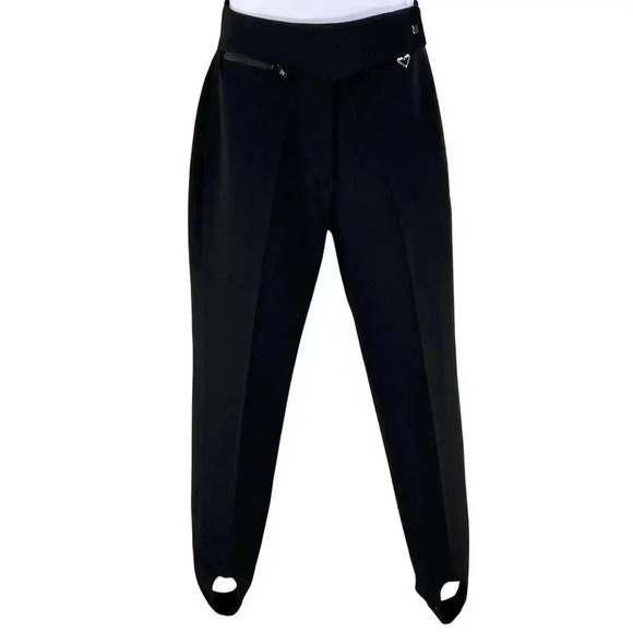 Obermeyer ITB Women's 12R Black Stirrup Stretch Wool Blend Ski Pants Snow Gear - Picture 1 of 15
